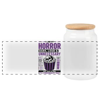Horror Marathon Watch Yours - Panoramic Cookie Jar with Wooden Lid - white - Front