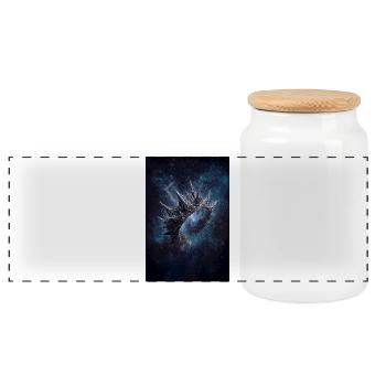Couronne de nébuleuse épineuse - Boîte à biscuits avec couvercle en bois - blanc - Devant