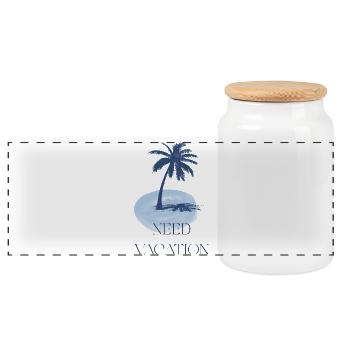 Rêves de vacances à Palm Island - Boîte à biscuits avec couvercle en bois - blanc - Devant