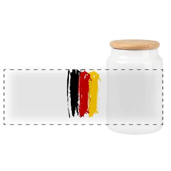 GERMANY GERMANY EUROPE GERMAN SPORT FAN - Panoramic Cookie Jar with Wooden Lid - white - Front
