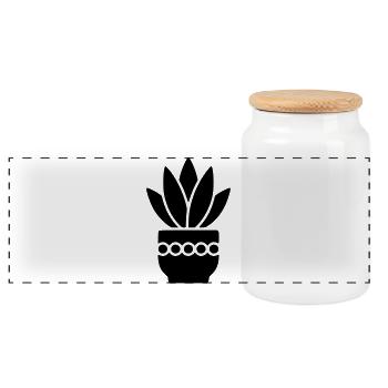 Plante d’intérieur succulente Plante Maman Botanique - Boîte à biscuits avec couvercle en bois - blanc - Devant