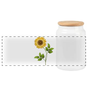 Blume - Panorama Keksdose mit Holzdeckel - Weiß - Vorne