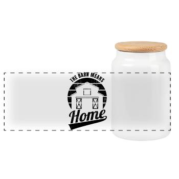 Farmer Inspiration - Panoramic Cookie Jar with Wooden Lid - white - Front