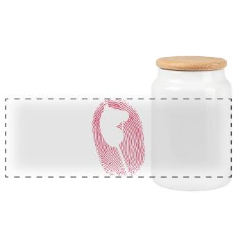 Cavalier d’empreintes digitales pour cheval de loisir - Boîte à biscuits avec couvercle en bois - blanc - Devant