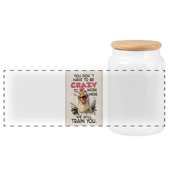 Tu n’as pas besoin d’être fou Chemise de poulet drôle - Boîte à biscuits avec couvercle en bois - blanc - Devant