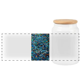 jcfejnghj - Panoramic Cookie Jar with Wooden Lid - white - Front