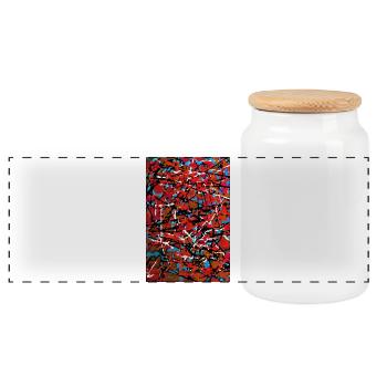 jcgejnghj - Panoramic Cookie Jar with Wooden Lid - white - Front