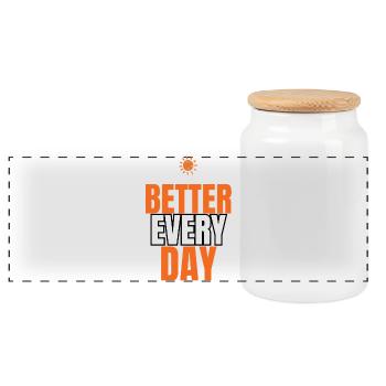 Citation motivationnelle pour un meilleur quotidien - Boîte à biscuits avec couvercle en bois - blanc - Devant