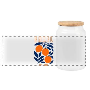 Petits-enfants 2027 - Boîte à biscuits avec couvercle en bois - blanc - Devant