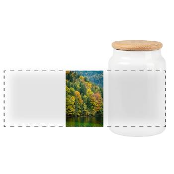 Arbres d’automne à l’Eibsee en Bavière - Boîte à biscuits avec couvercle en bois - blanc - Devant