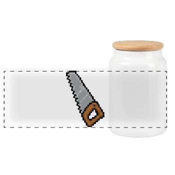 Scie à pixel - Boîte à biscuits avec couvercle en bois - blanc - Devant