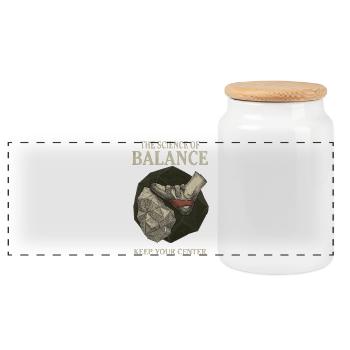 Boulderer Science of Balance - Panoramic Cookie Jar with Wooden Lid - white - Front