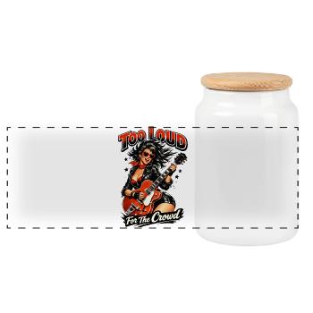 Trop bruyant pour la foule : Pin-up rockabilly - Boîte à biscuits avec couvercle en bois - blanc - Devant