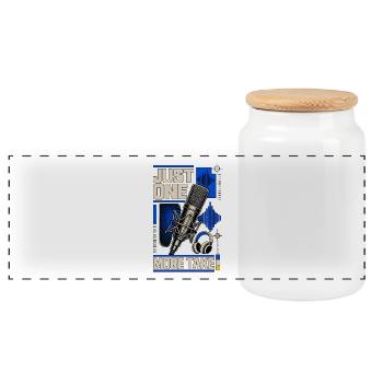 JUST ONE MORE TAKE - Boîte à biscuits avec couvercle en bois - blanc - Devant