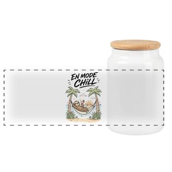 EN MODE CHILL - Boîte à biscuits avec couvercle en bois - blanc - Devant