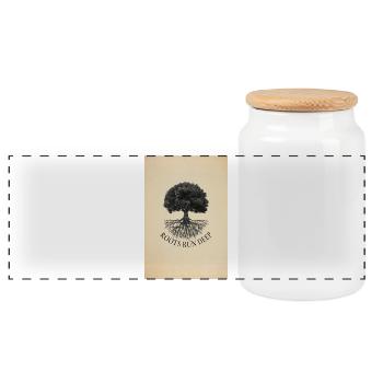 Roots Run Deep – Baum Poster Vintage - Panorama Keksdose mit Holzdeckel - Weiß - Vorne