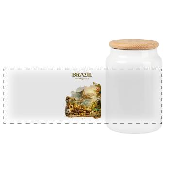 Brazil Tropical Explorer Artwork - Panorama Keksdose mit Holzdeckel - Weiß - Vorne