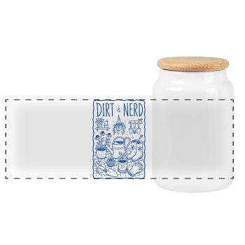 Dirt Nerd Organic Gardening Pflanzen Ernte - Panorama Keksdose mit Holzdeckel - Weiß - Vorne