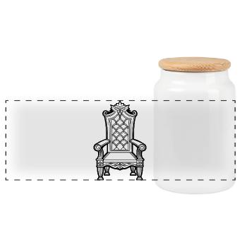 Throne Chair - Panoramic Cookie Jar with Wooden Lid - white - Front