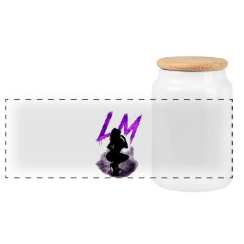 Silhouette séduisante - Boîte à biscuits avec couvercle en bois - blanc - Devant