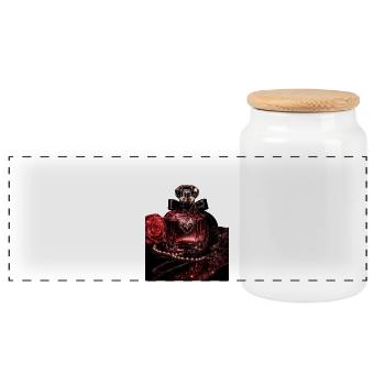 Motif élégant Pafum - Boîte à biscuits avec couvercle en bois - blanc - Devant