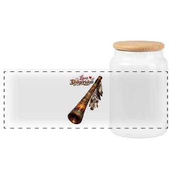 Love Dedgeredoo 1 - Panoramic Cookie Jar with Wooden Lid - white - Front