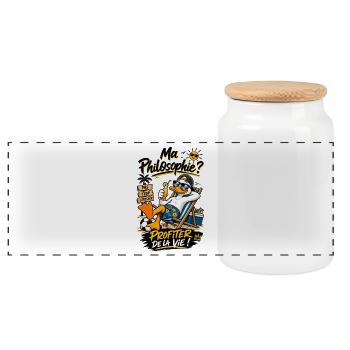Ma Philosophie: Profiter de la Vie - Boîte à biscuits avec couvercle en bois - blanc - Devant