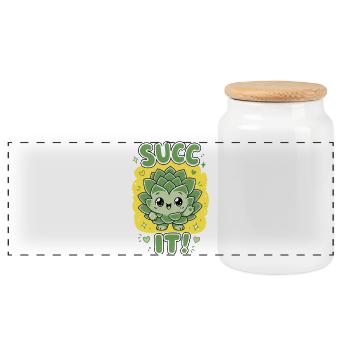 Jardinage urbain Succ It Plantes biologiques - Boîte à biscuits avec couvercle en bois - blanc - Devant