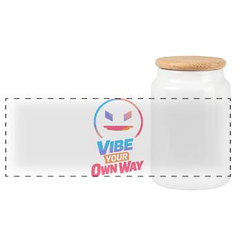 Vibe à ta façon - Boîte à biscuits avec couvercle en bois - blanc - Devant