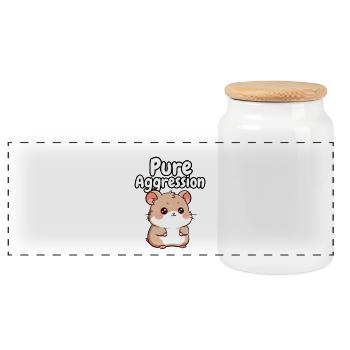 Pure Aggression Hamster - Panoramic Cookie Jar with Wooden Lid - white - Front
