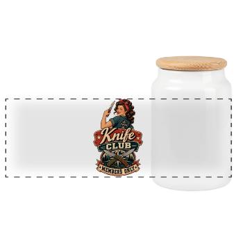 Blade Club Vintage Pin-Up - Boîte à biscuits avec couvercle en bois - blanc - Devant