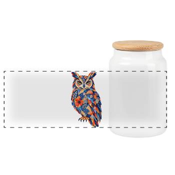 PatchworkOwl Blaze of Colors - Boîte à biscuits avec couvercle en bois - blanc - Devant