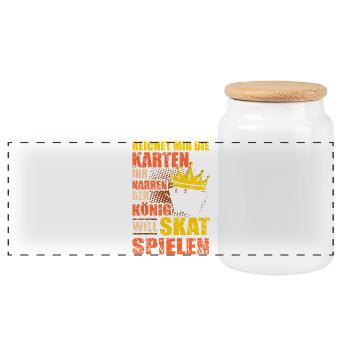 Skat Spieler Skat Club Skate Turnier Kartenspiel - Panorama Keksdose mit Holzdeckel - Weiß - Vorne