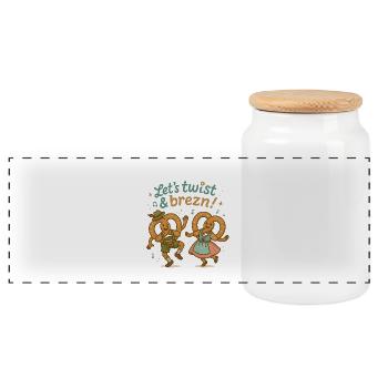 Bretzels dansants à la bavière - Boîte à biscuits avec couvercle en bois - blanc - Devant