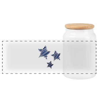 ETOILE. STAR. ETOILES. FÊTE. ANNIVERSAIRE. NOËL. C - Boîte à biscuits avec couvercle en bois - blanc - Devant