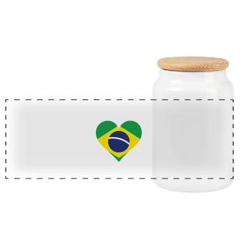 Ein Herz für Brasilien - Panorama Keksdose mit Holzdeckel - Weiß - Vorne