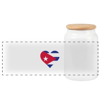 Un coeur pour Cuba - Boîte à biscuits avec couvercle en bois - blanc - Devant