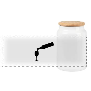 weinflasche wein weinglas - Panorama Keksdose mit Holzdeckel - Weiß - Vorne