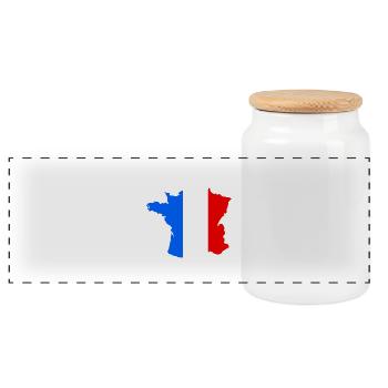 France - Boîte à biscuits avec couvercle en bois - blanc - Devant