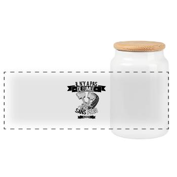 fumee sans pneu - Boîte à biscuits avec couvercle en bois - blanc - Devant