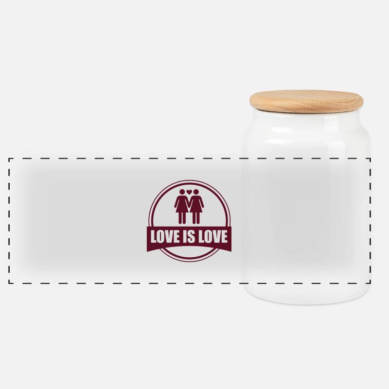 LOVE IS LOVE LESBIAN 2 - Panorama Keksdose mit Holzdeckel - Weiß