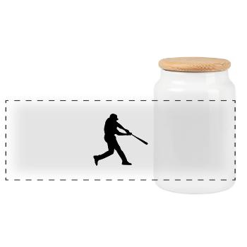 Baseball - Boîte à biscuits avec couvercle en bois - blanc - Devant
