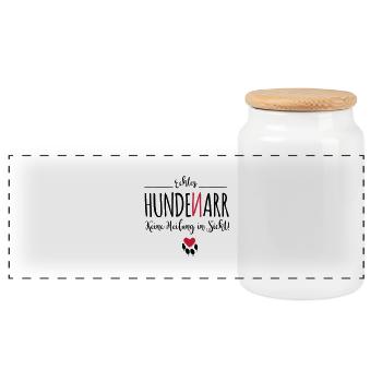Hunde-Narr - Panorama Keksdose mit Holzdeckel - Weiß - Vorne