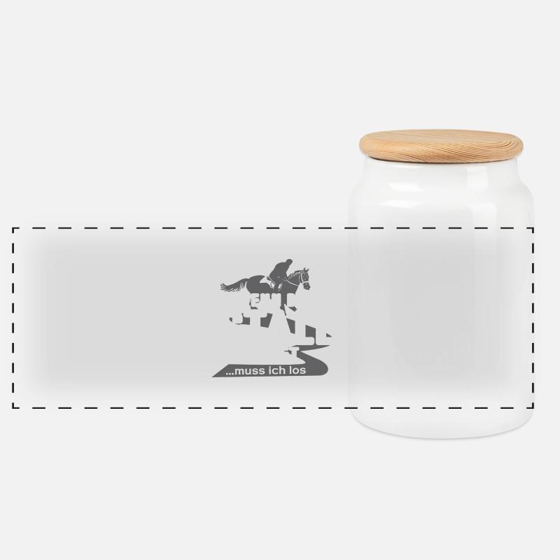 Pferd - Wenn der Stall ruft.. - Panorama Keksdose mit Holzdeckel - Weiß
