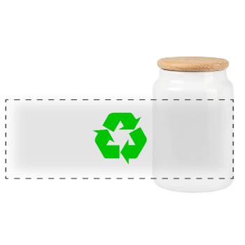 Earth Day Recycle - Panorama Keksdose mit Holzdeckel - Weiß - Vorne