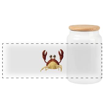crabe rouge - Boîte à biscuits avec couvercle en bois - blanc - Devant