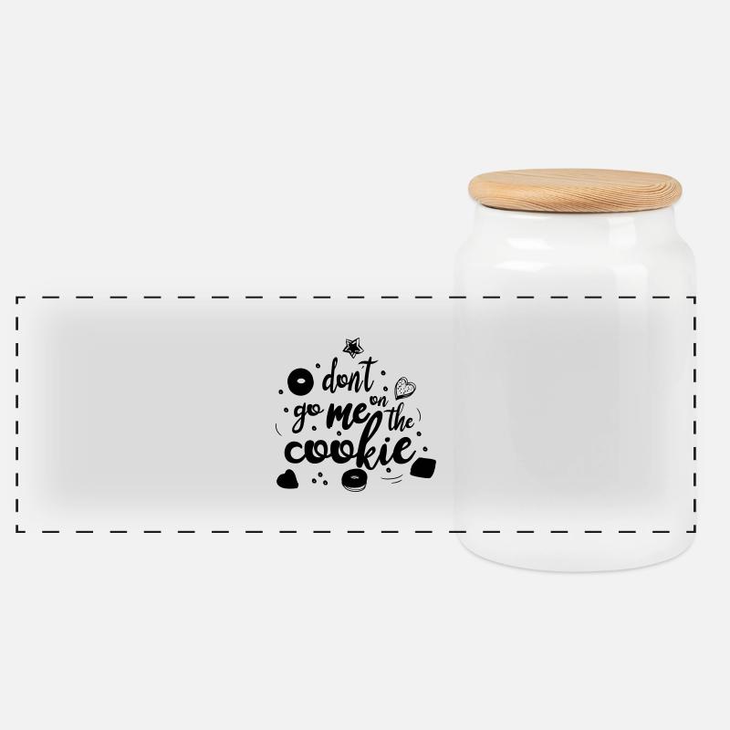 don´t go me on the cookie - Panorama Keksdose mit Holzdeckel - Weiß