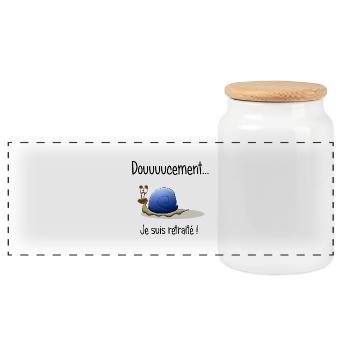 doucement - Boîte à biscuits avec couvercle en bois - blanc - Devant