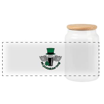 st_patricks_beer - Panoramic Cookie Jar with Wooden Lid - white - Front