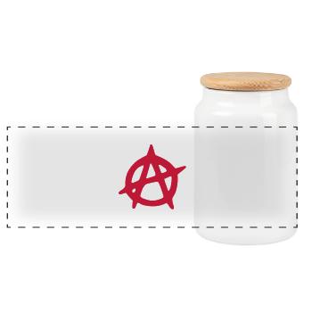 Anarchy - Anarchie (R) - Boîte à biscuits avec couvercle en bois - blanc - Devant
